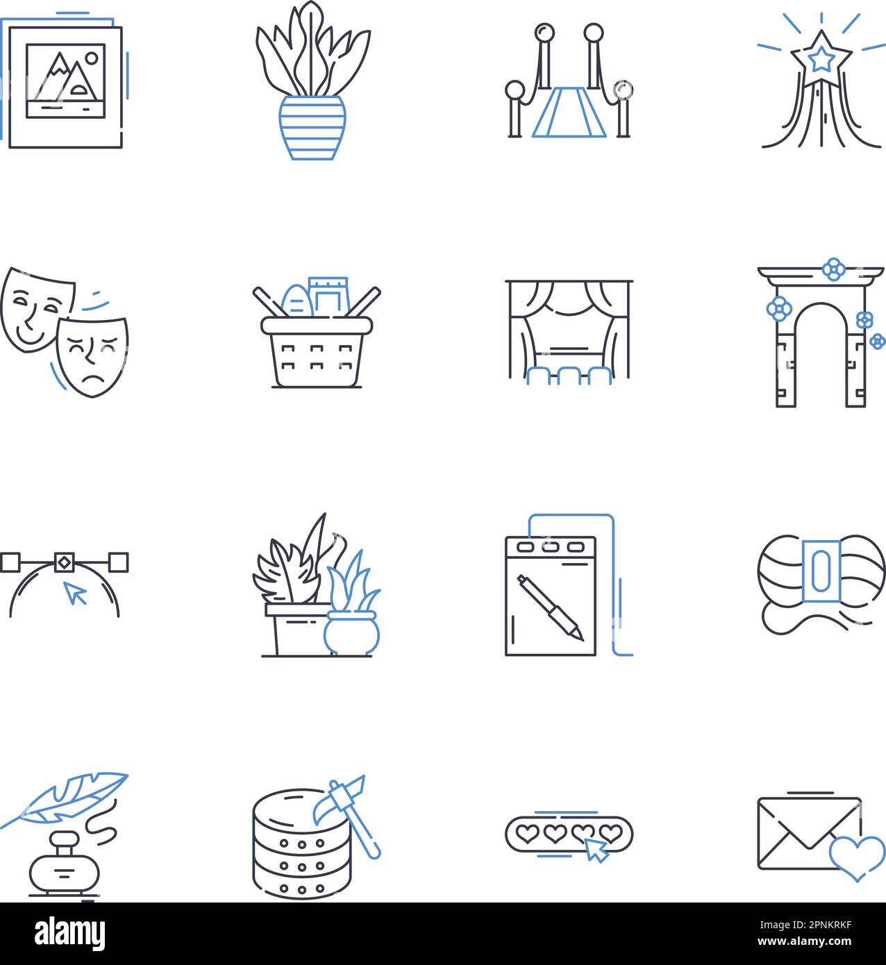 Enterprising activity line icons collection. Innovation ...