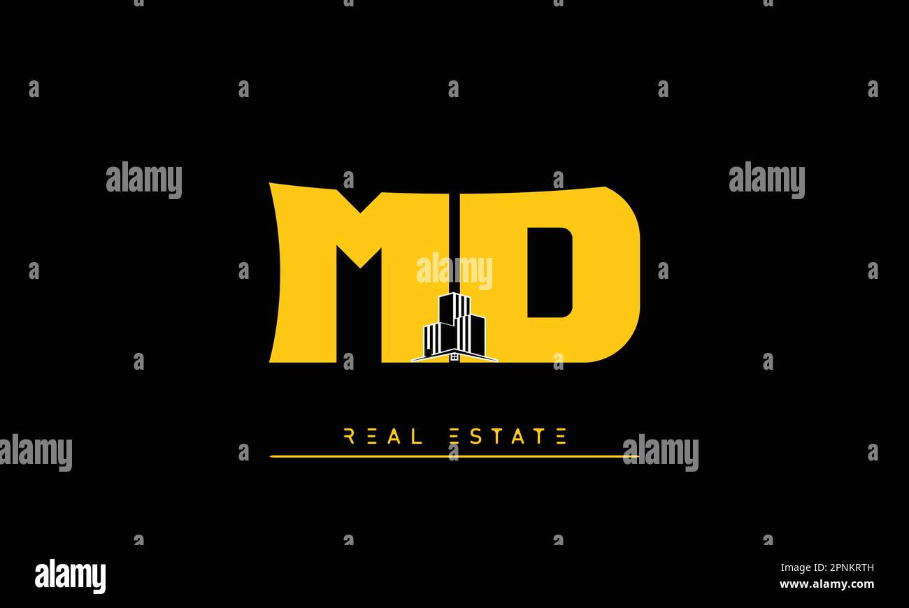 Real Estate letters Modern Creative logo MD , DM Stock Vector
