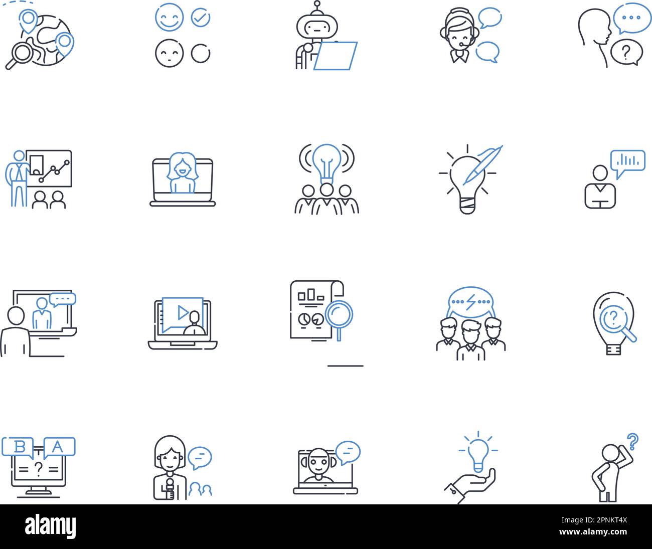 Inspection and rebuttals line icons collection. nspection, Assessment ...
