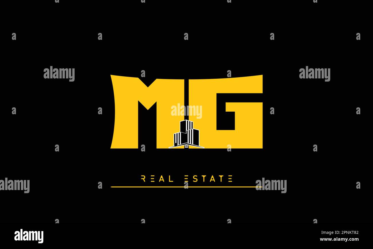Real Estate letters Modern Creative logo MG , GM Stock Vector