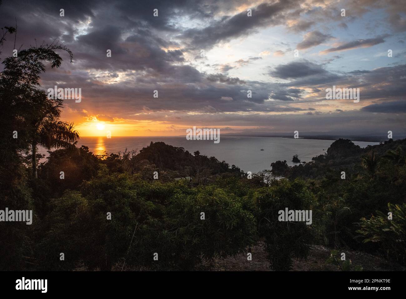 Sunset from Manuel Antonio, Costa Rica Stock Photo