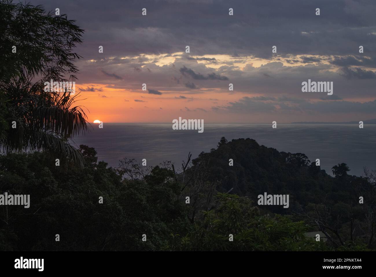Sunset from Manuel Antonio, Costa Rica Stock Photo