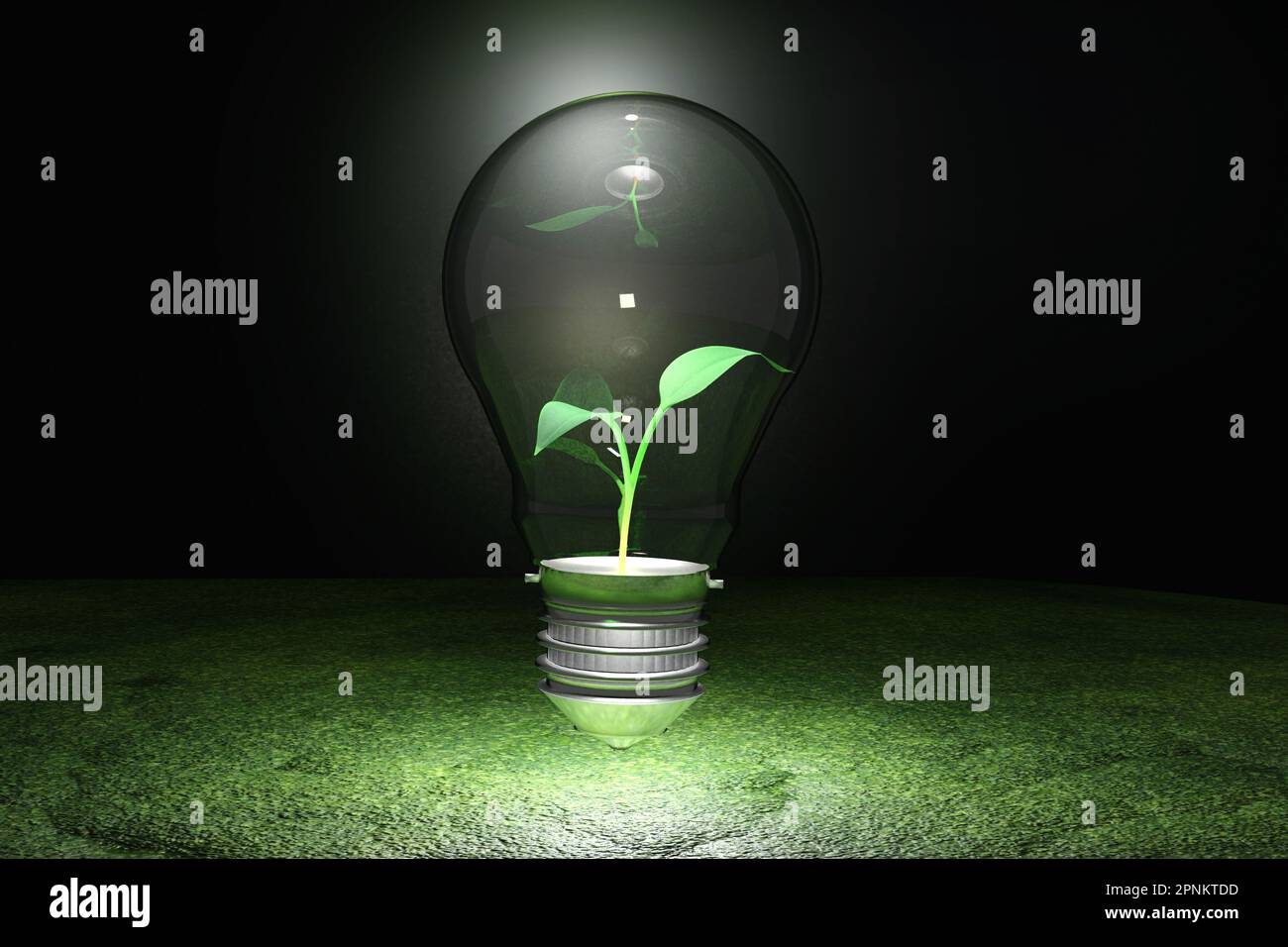 Light bulb with tree inside. Green alternative energy concept eco ...