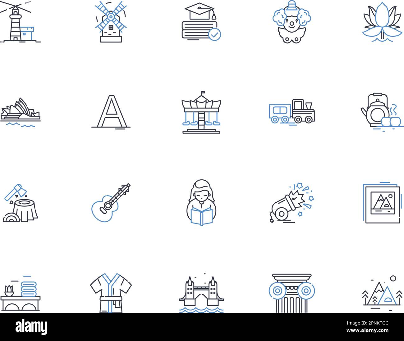 Heritage line icons collection. Culture, Tradition, Legacy, History, Ancestry, Belonging, Genealogy vector and linear illustration. Roots,Identity Stock Vector