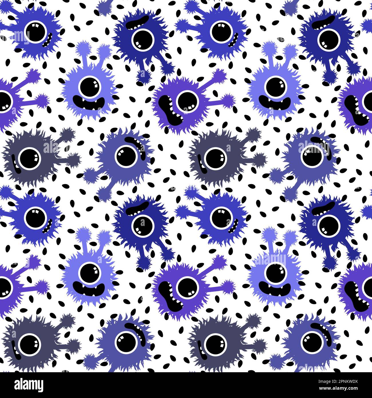 Cartoon monsters seamless emoticons aliens pattern for kids clothes ...