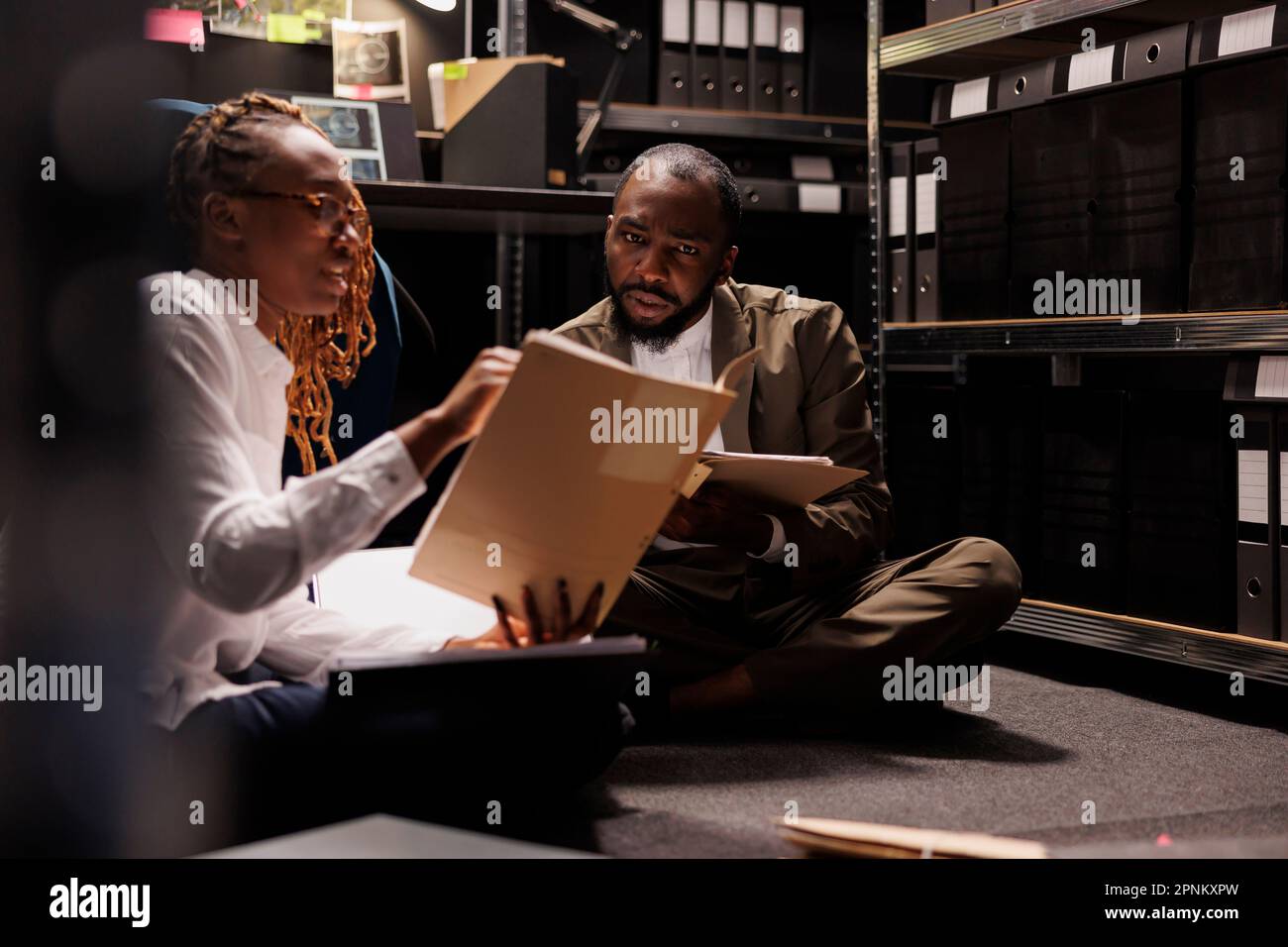 African american cops discussing hi-res stock photography and images ...