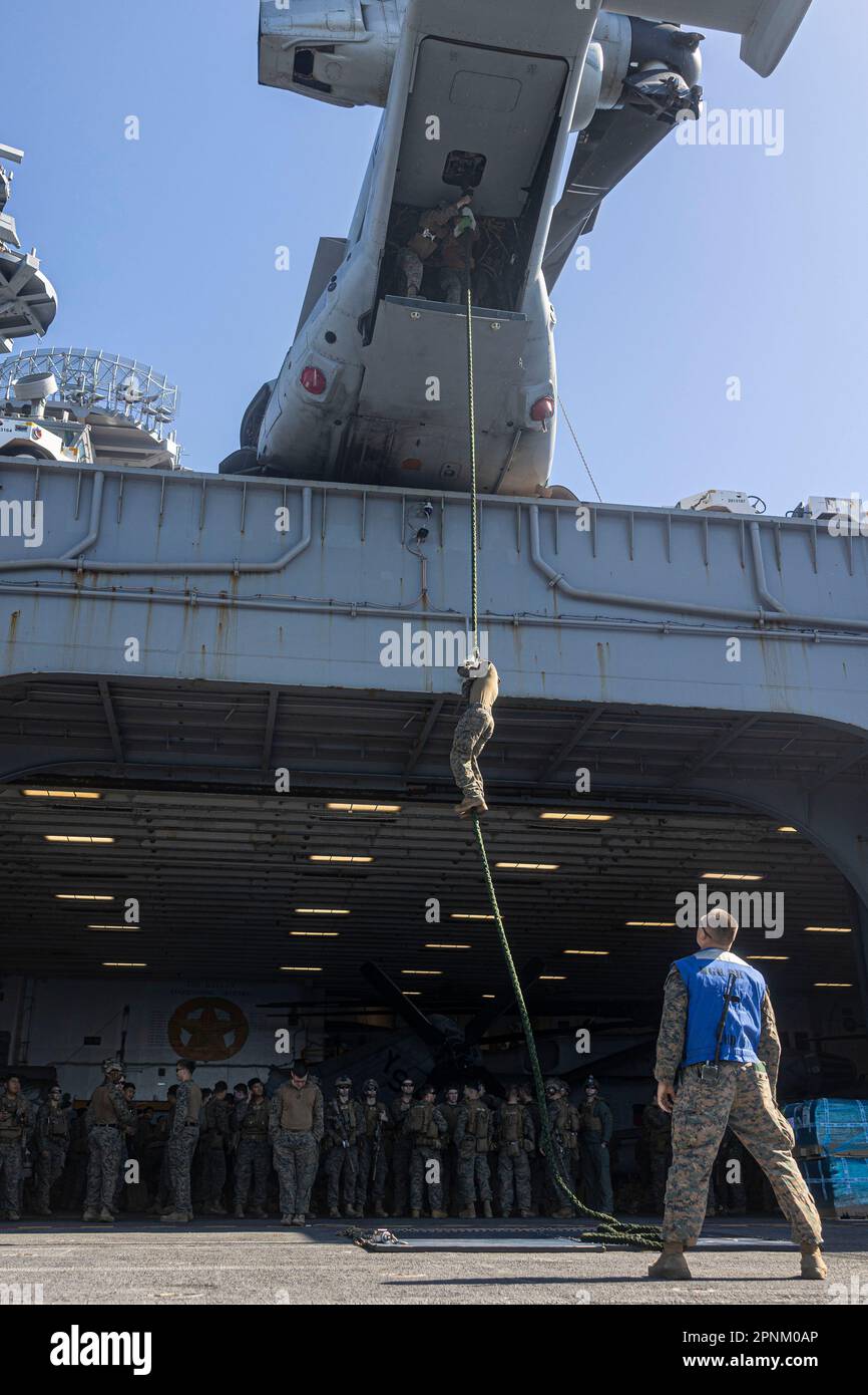 U.S. Marines with the 26th Marine Expeditionary Unit (MEU) conduct fast ...
