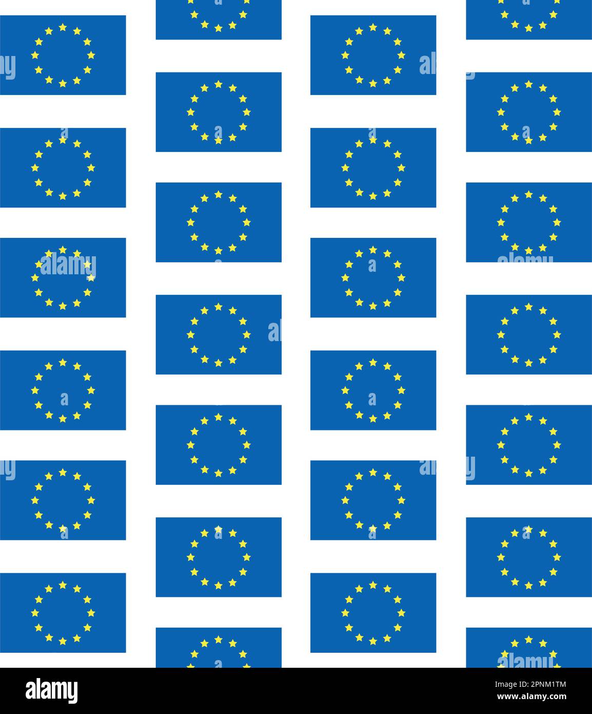 Vector seamless pattern of flat European Union flag isolated on white ...
