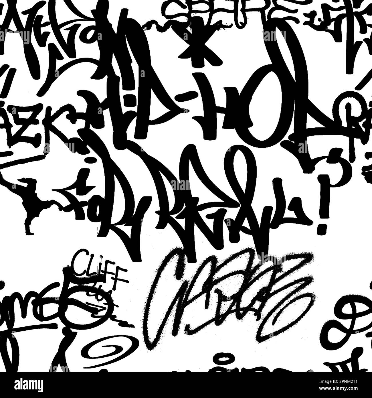 Graffiti painting wall spray paint Black and White Stock Photos ...
