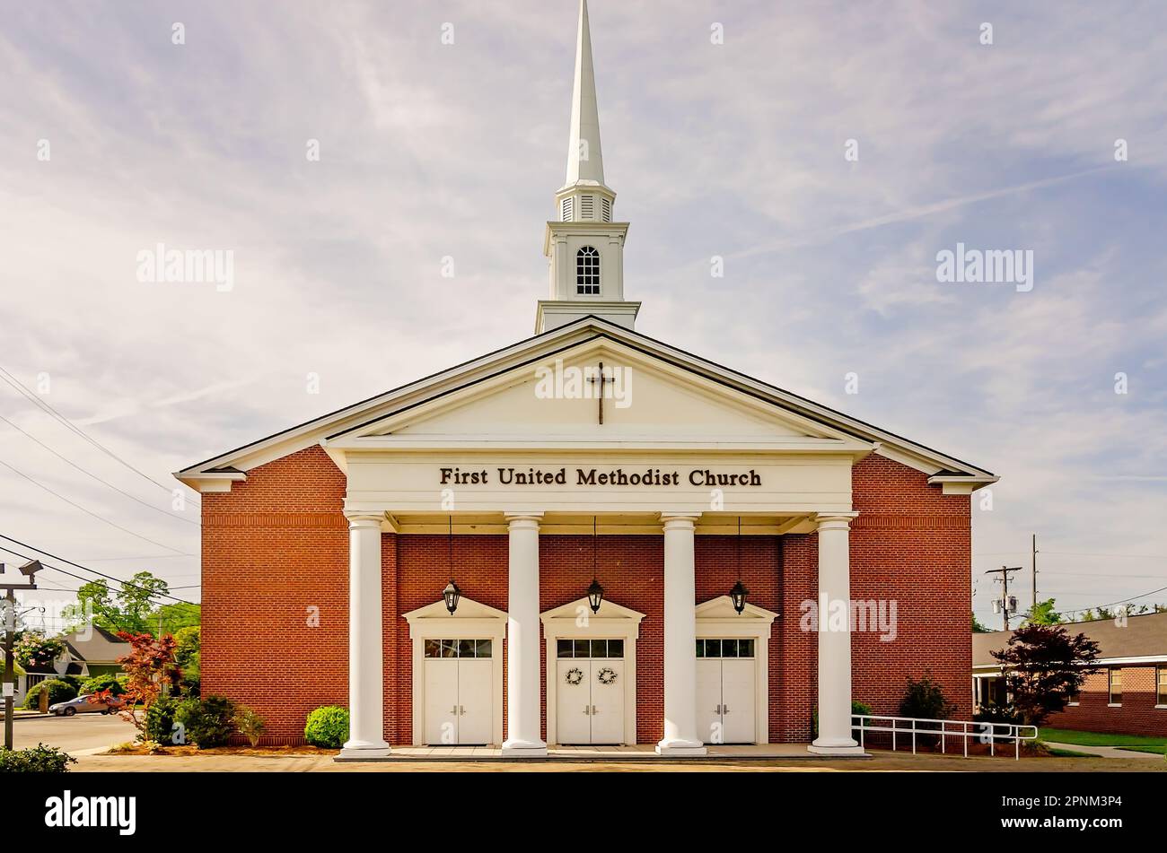 First United Methodist Church is pictured in Bay Minette, Alabama.cThe church voted to disaffiliate from UMC and join the Global Methodist Church. Stock Photo