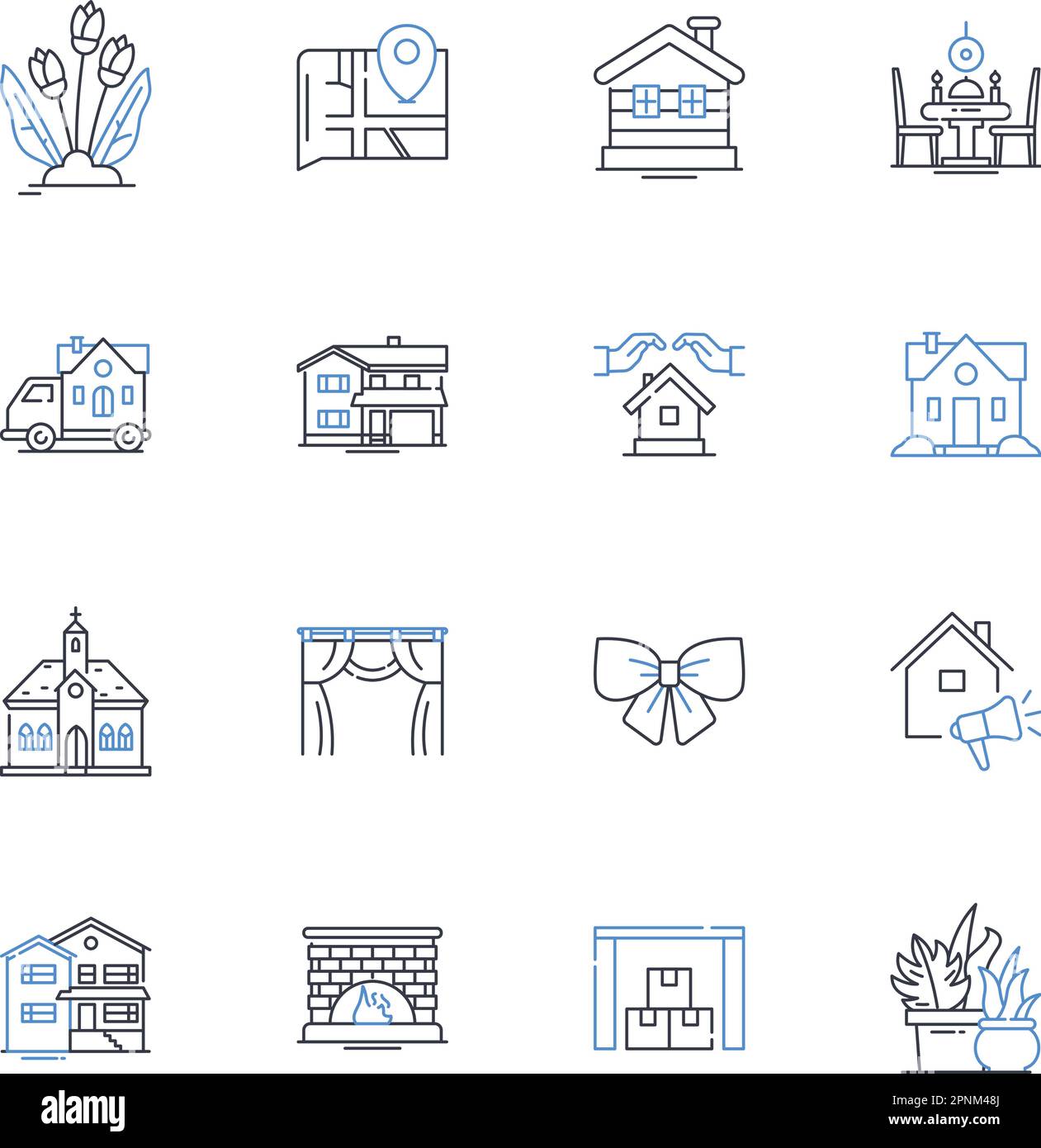 Shack and cabin line icons collection. Rustic, Cosy, Secluded, Nature, Woodland, Farmhouse, Homely vector and linear illustration. Serene,Cottage Stock Vector