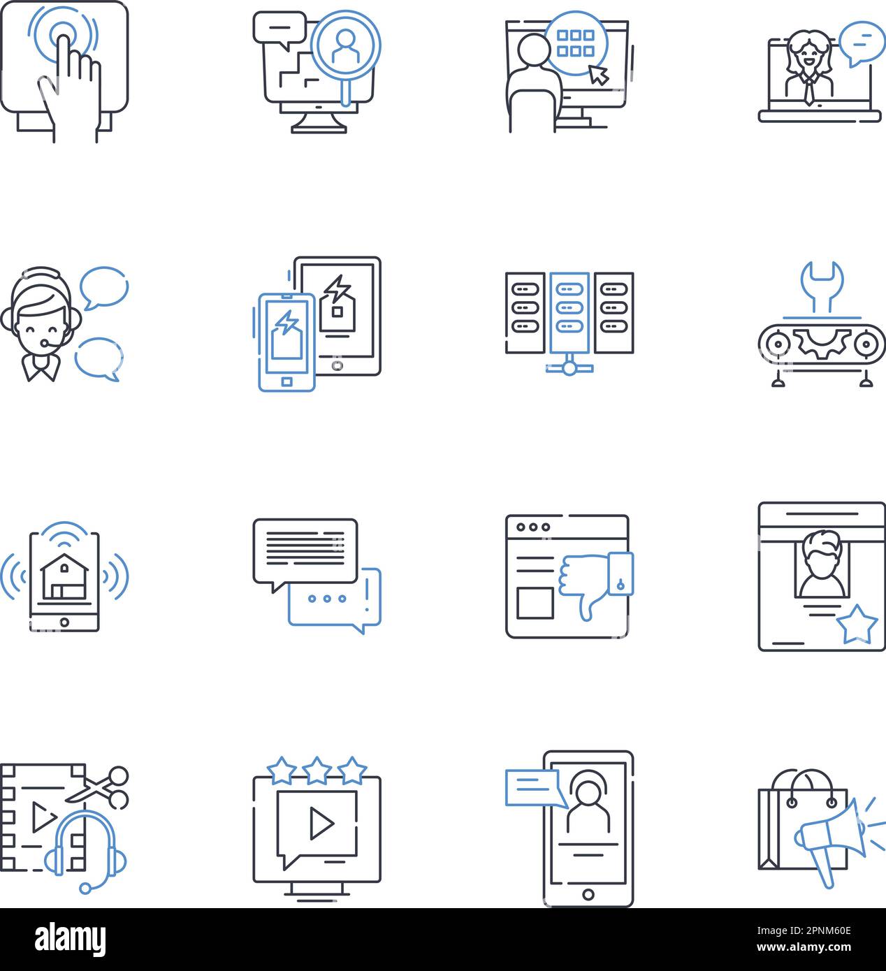 Digital cameras line icons collection. Photography, Lens, Sensor, Megapixels, Autofocus, Zoom, Shutter vector and linear illustration. ISO,Aperture Stock Vector