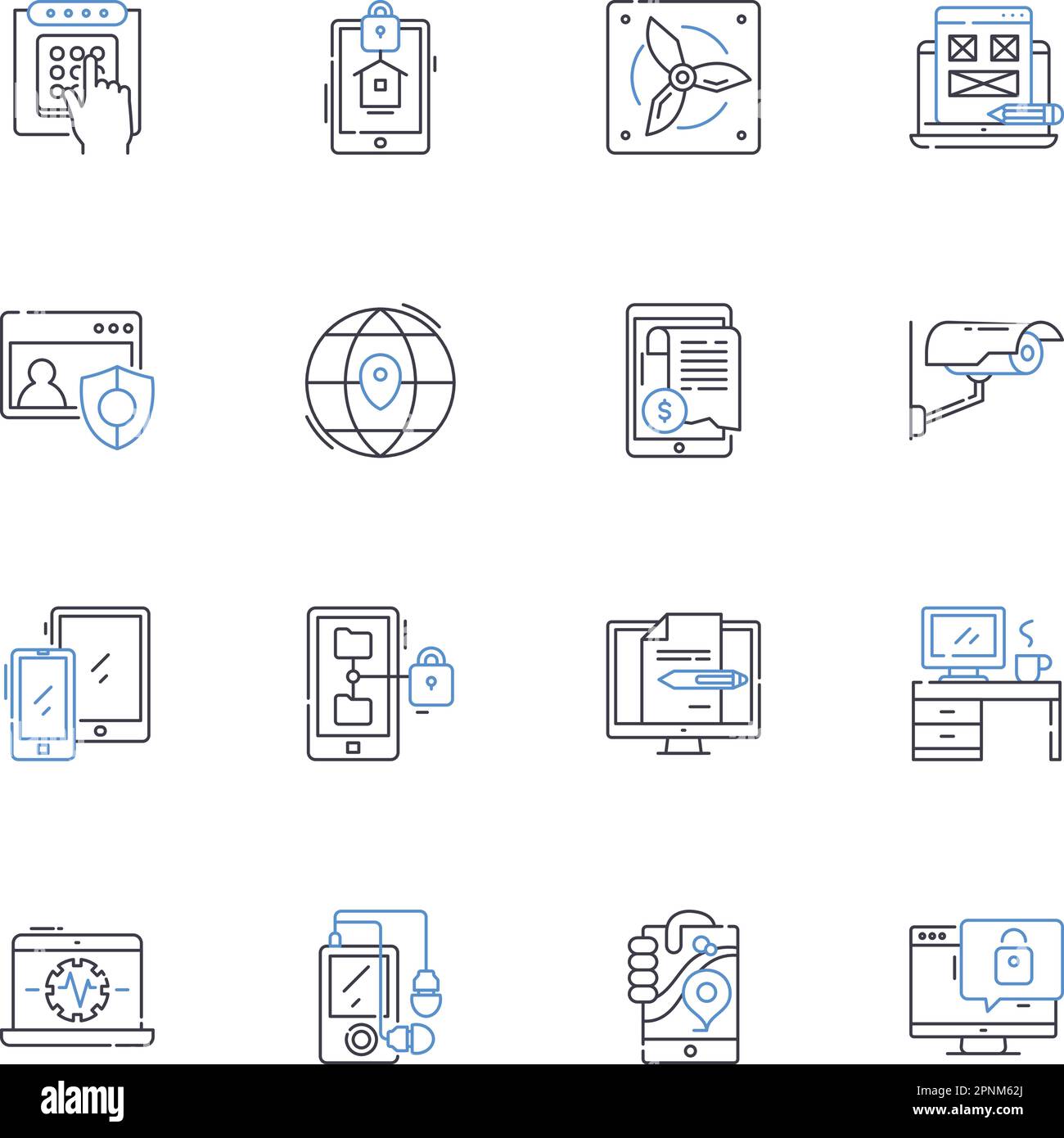 Antivirus line icons collection. Protection, Security, Malware, Virus ...