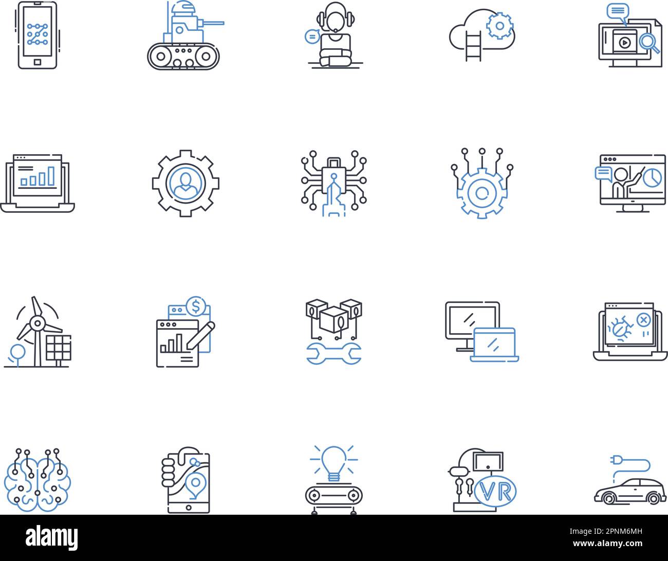 Systematization line icons collection. Optimization, Organization, Standardization, Efficiency, Streamlining, Rationalization, Automation vector and Stock Vector