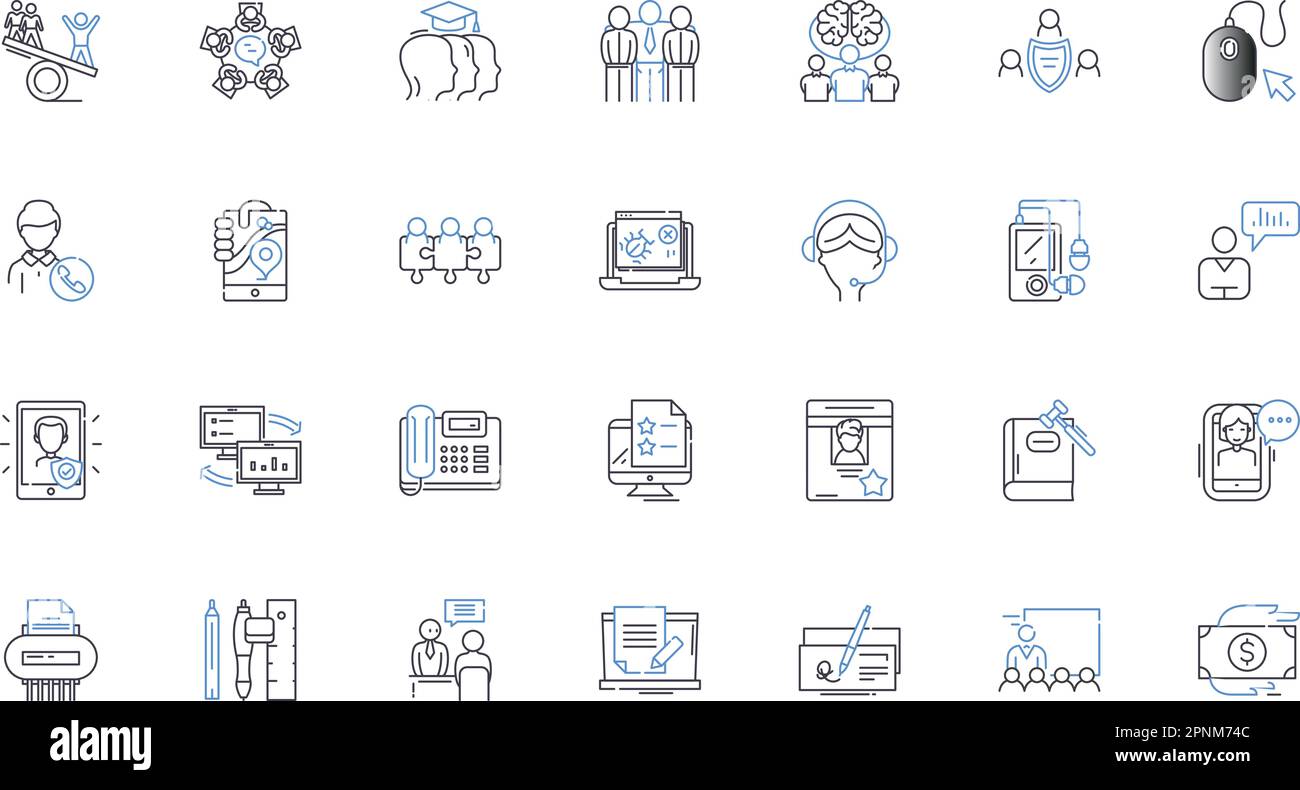 Market group line icons collection. Demographics, Target, Consumers, Niche, Segmentation, Audience, Buyer vector and linear illustration. Competition Stock Vector
