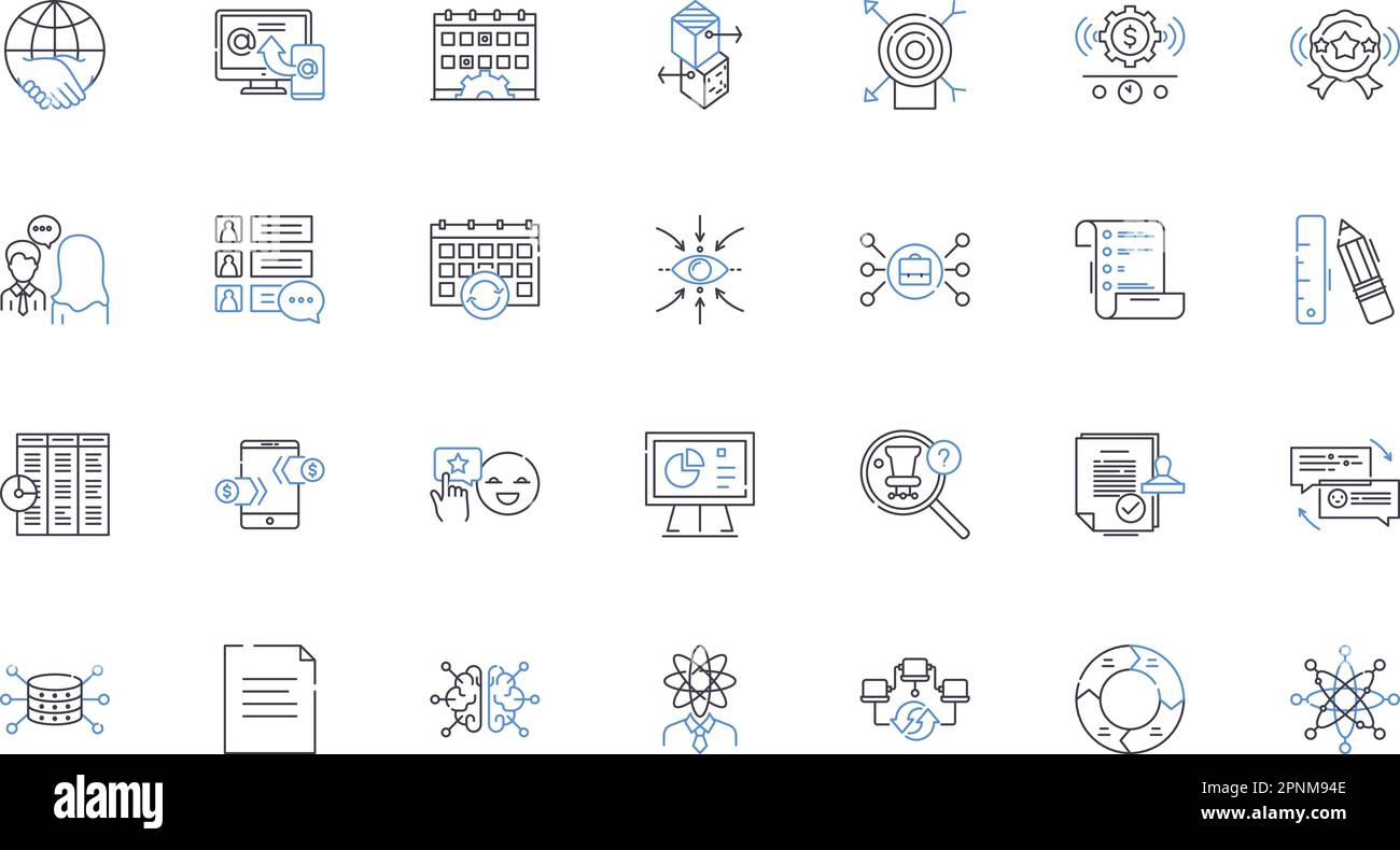 Cooperative relations outline icons collection. Collaboration, Teamwork ...