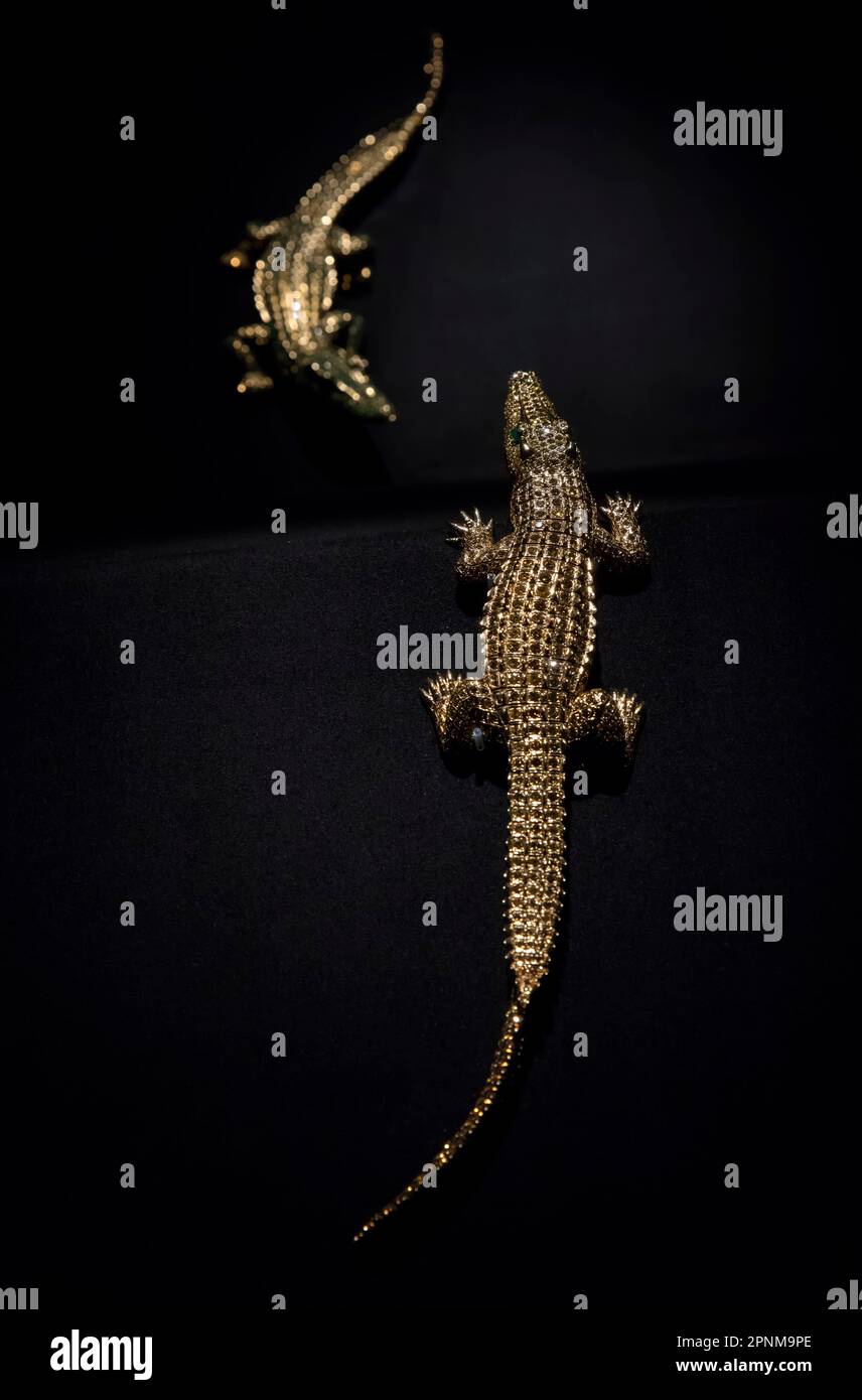Vintage Cartier crocodile jewlery Stock Photo