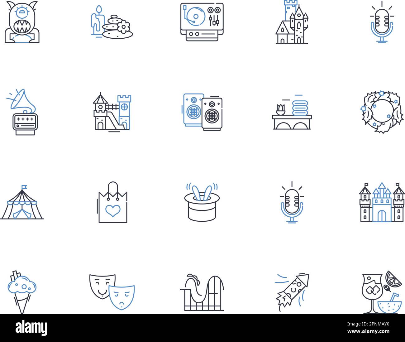 Party line icons collection. Celebration, Gathering, Festivity, Bash ...
