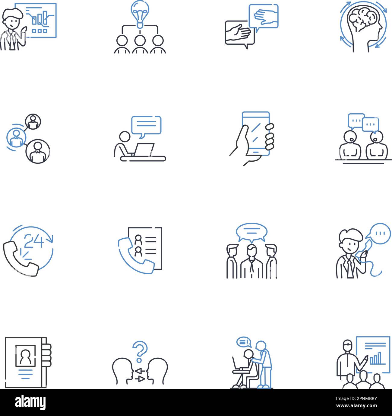 Digital helper line icons collection. Siri Alexa Cortana Google