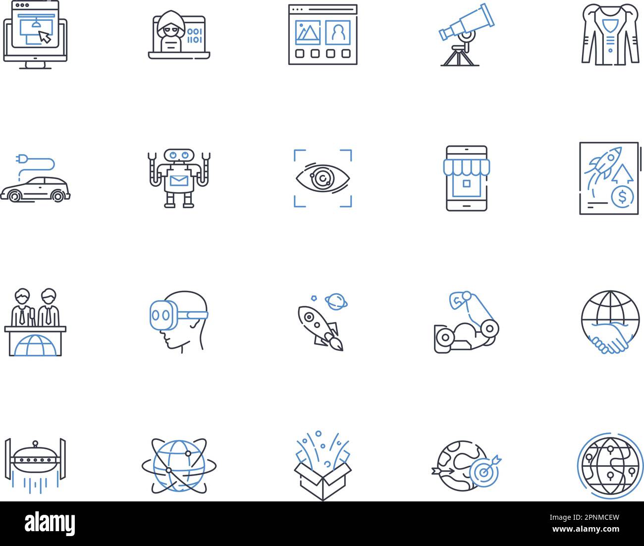 Foresight line icons collection. Insightful, Anticipation, Prescience, Visionary, Clairvoyance, Foreknowledge, Prophetic vector and linear Stock Vector