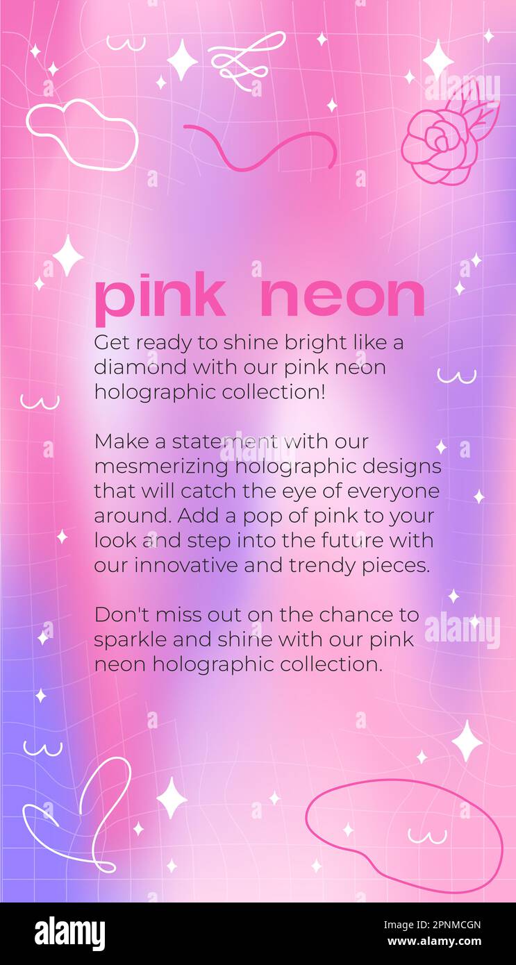 Pastel Pink Neon Holographic Mesh Gradient Abstract Background with ...