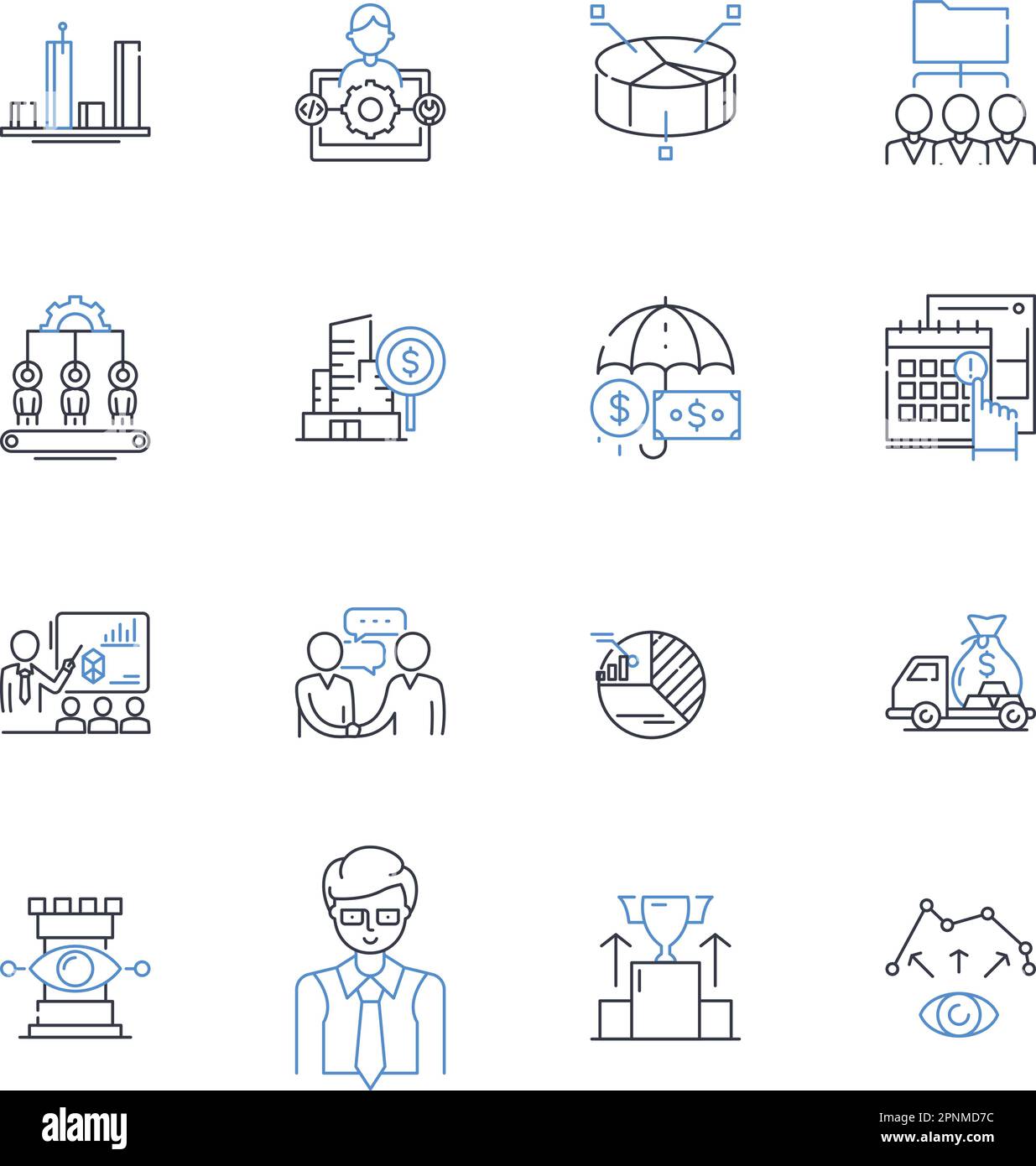 Machine-made line icons collection. Automated, Mechanized, Robotic, Industrialized, Engineered, Programmed, Computerized vector and linear Stock Vector