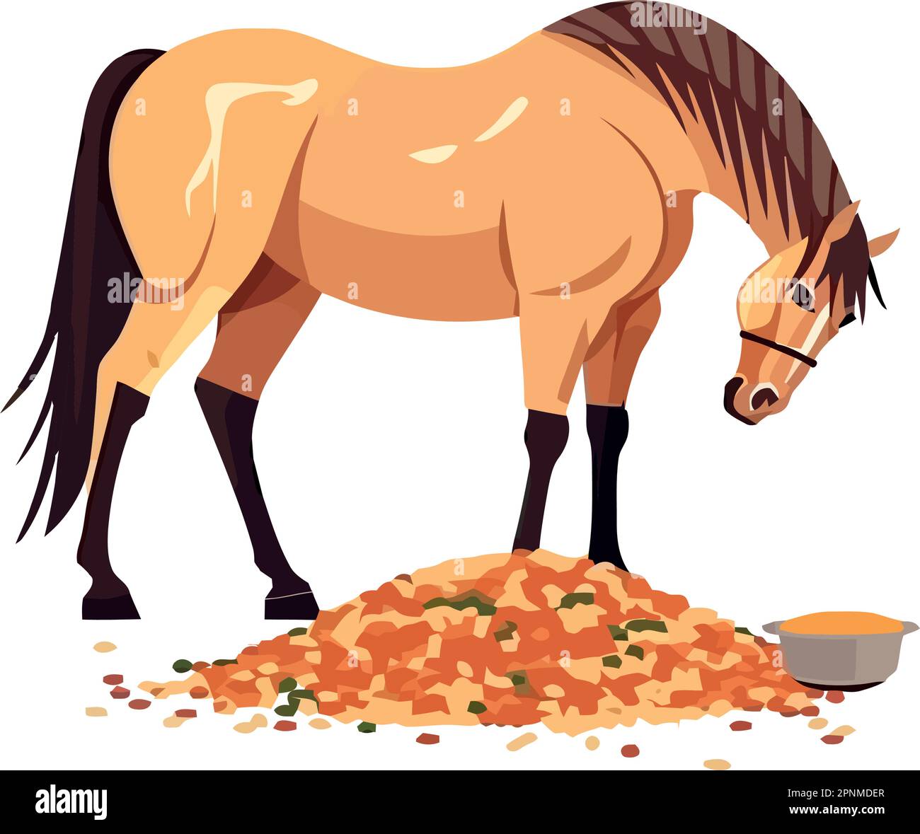 Horse Eating Hay Cartoon