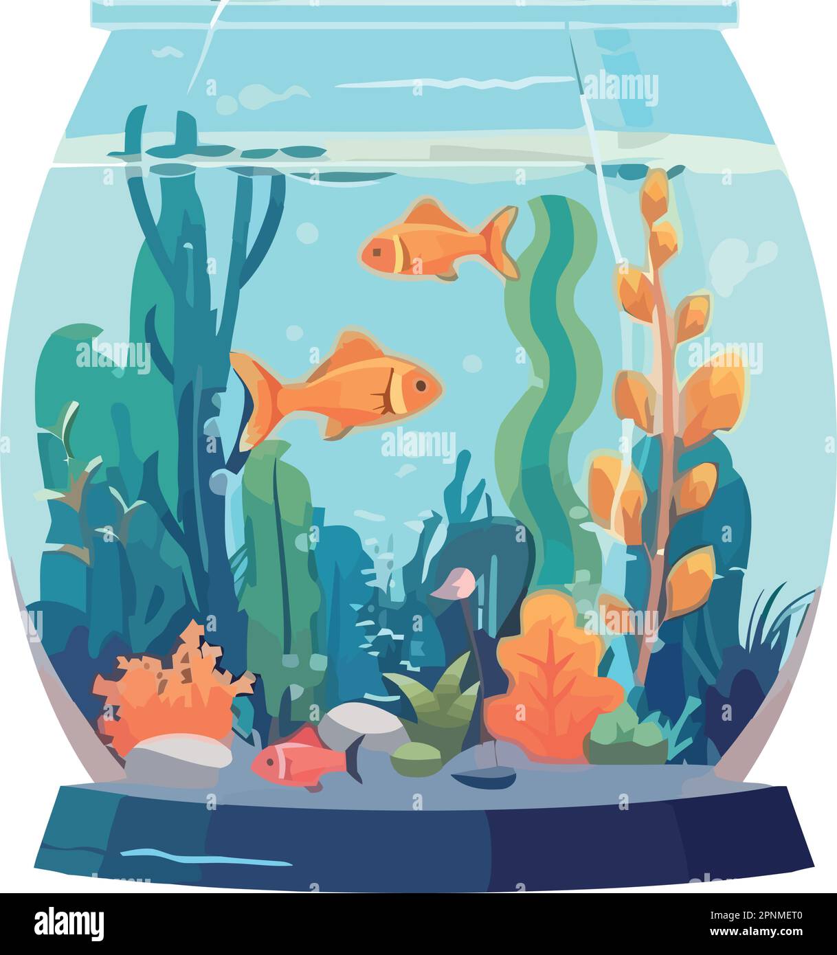 Goldfish swimming in an fishbowl Stock Vector Image & Art Alamy