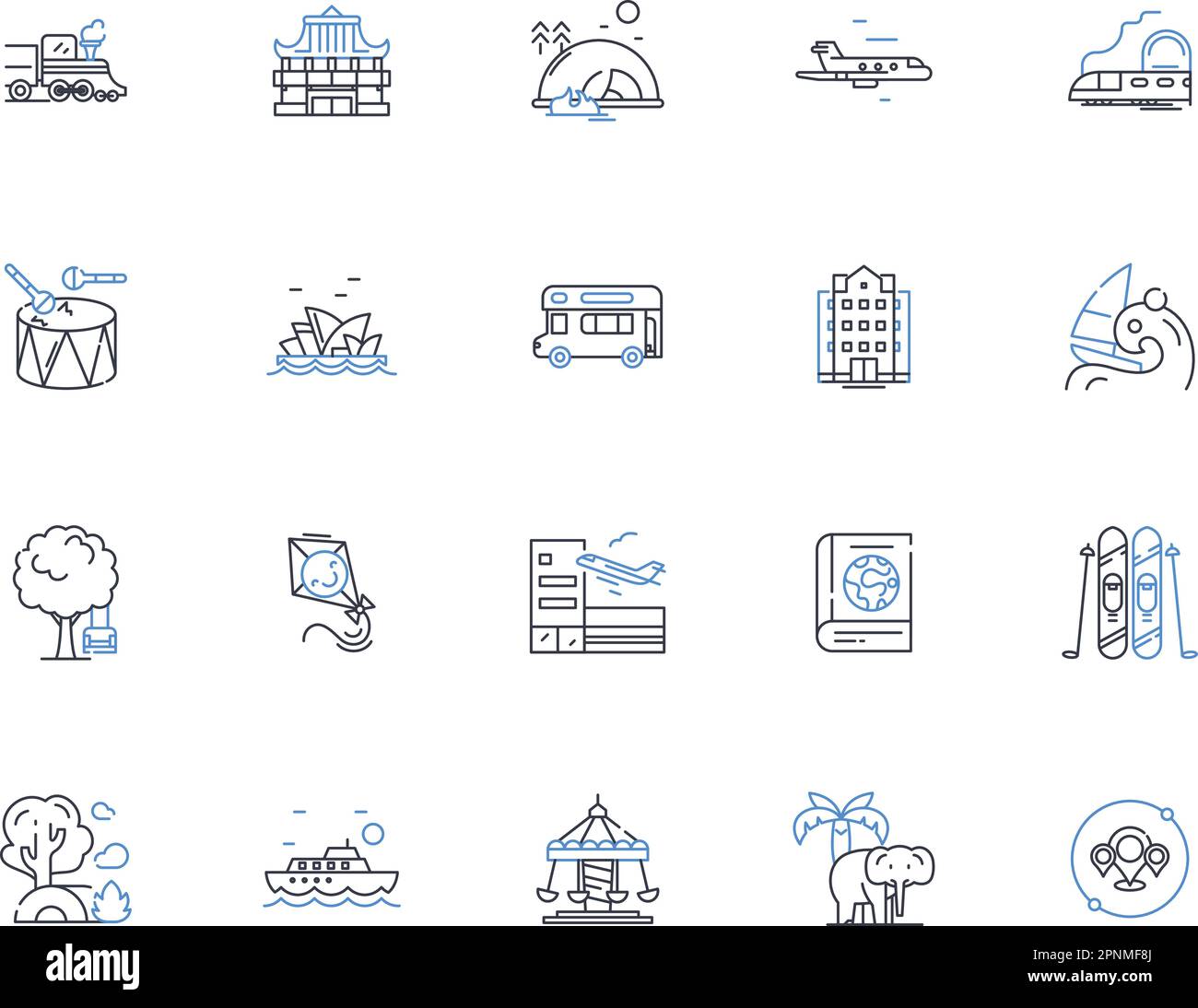 Cultural pilgrimage line icons collection. Tradition, History, Spiritual, Religion, Heritage, Art, Architecture vector and linear illustration Stock Vector