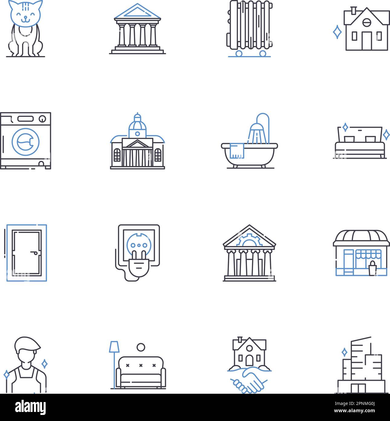 Property rejuvenation line icons collection. Renovation, Restoration