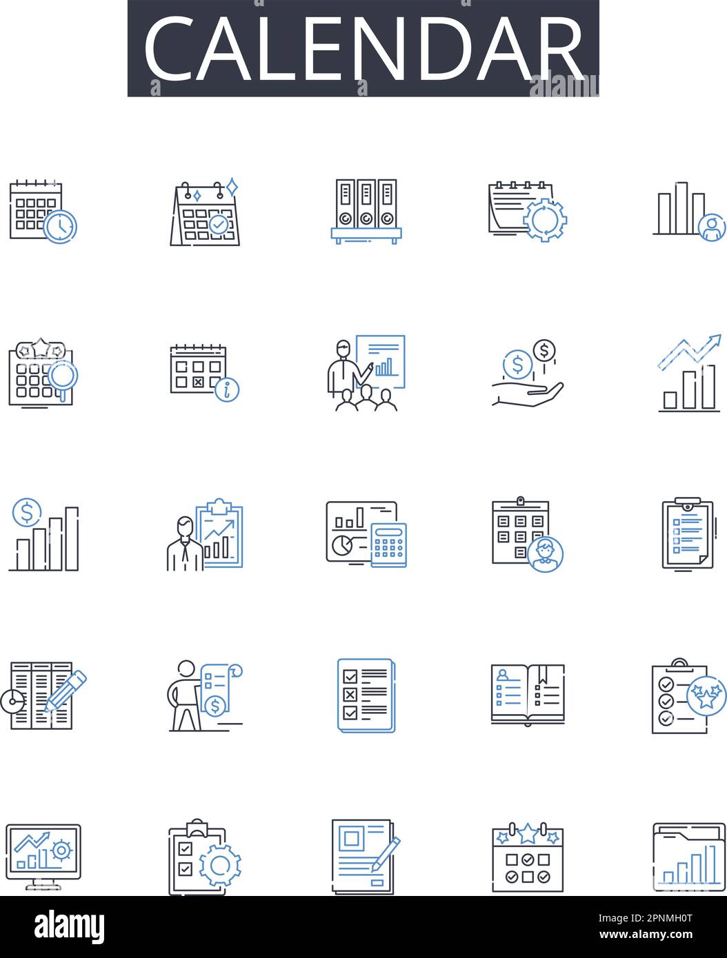 Calendar line icons collection. Expertise, Proficiency, Capability ...
