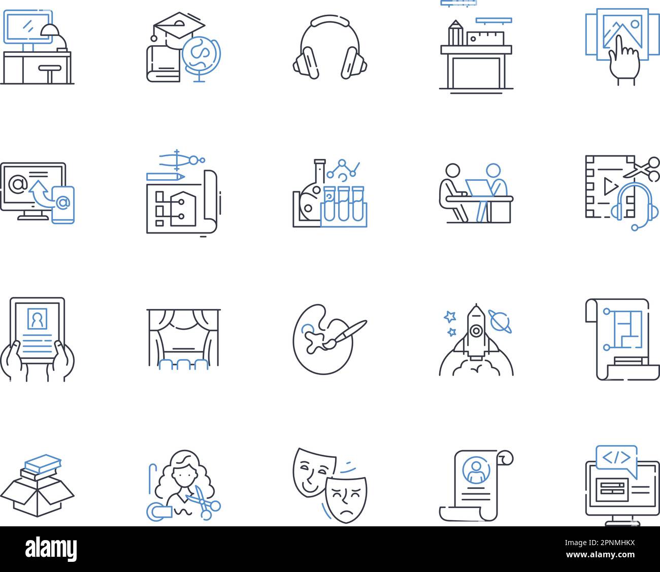 Temp work line icons collection. Flexibility, Variability, Diversity, Adaptability, Short-term, Transitional, Supplemental vector and linear Stock Vector