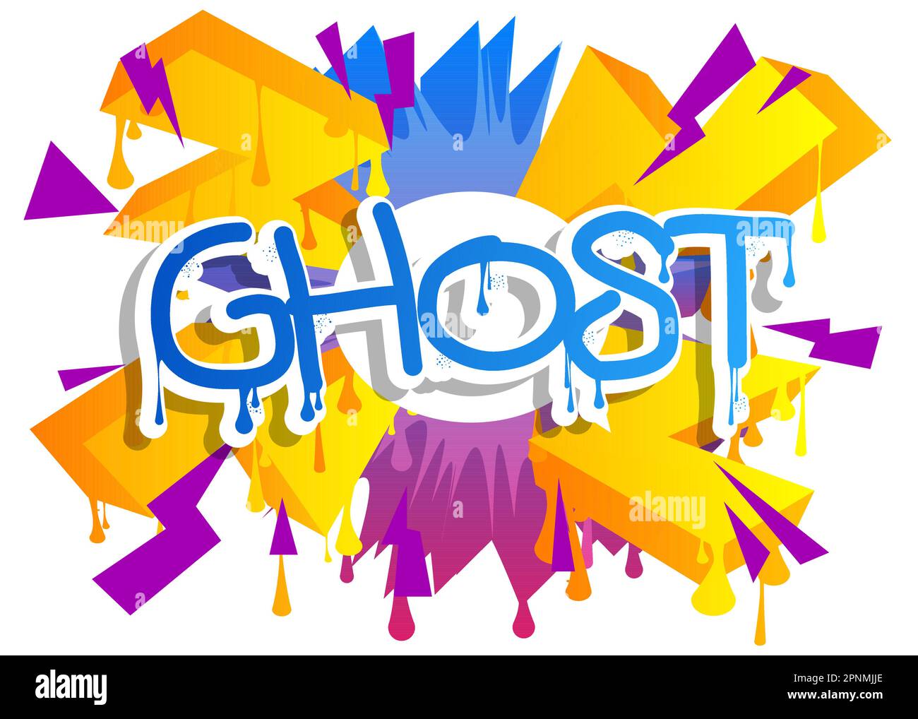 Ghost. Graffiti tag. Abstract modern street art decoration performed in