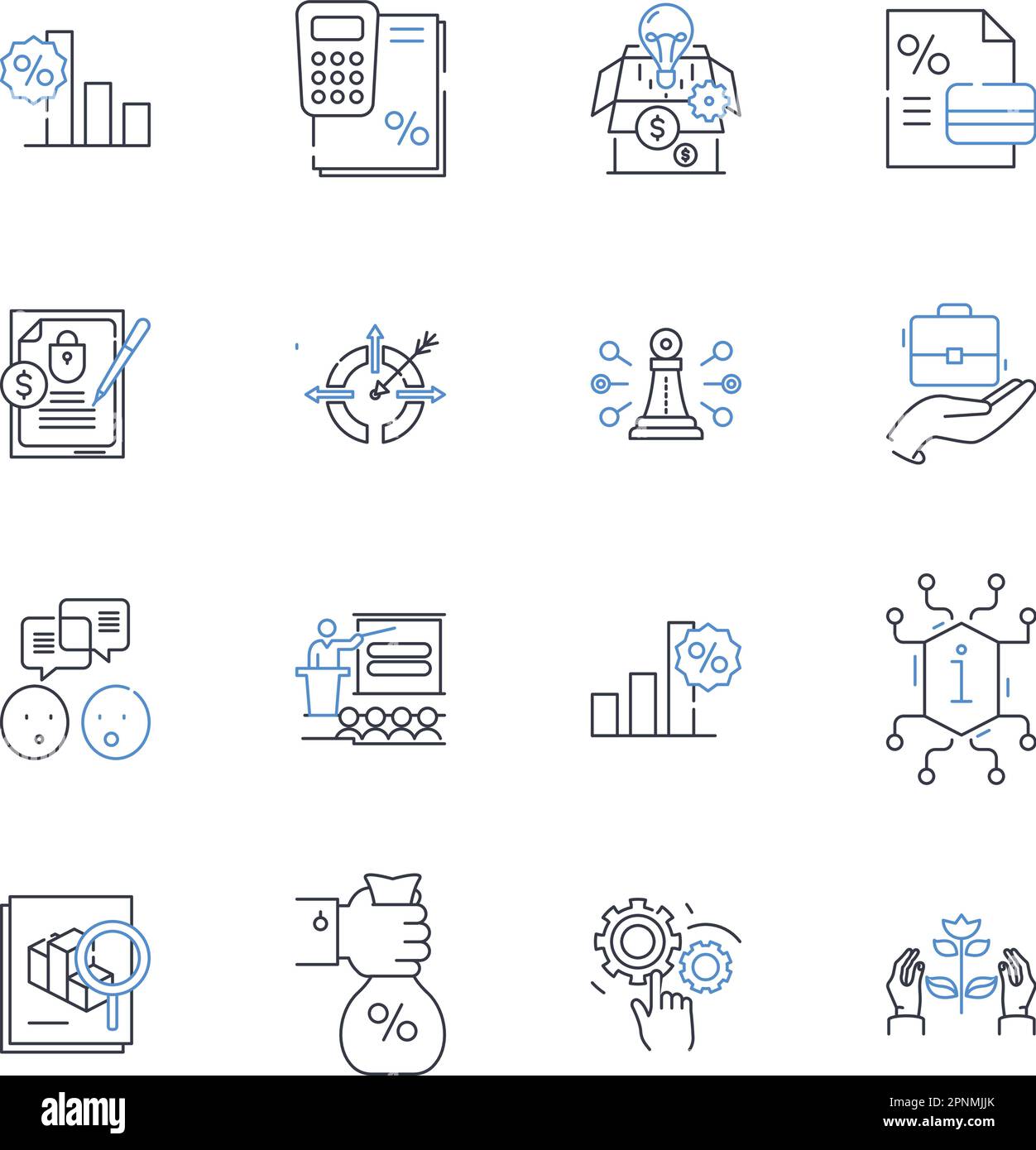 Deliberate and contemplate line icons collection. Ponder, Meditate