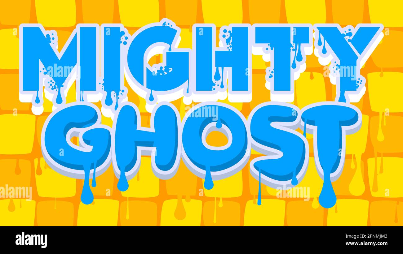 Mighty Ghost. Graffiti tag. Abstract modern street art decoration