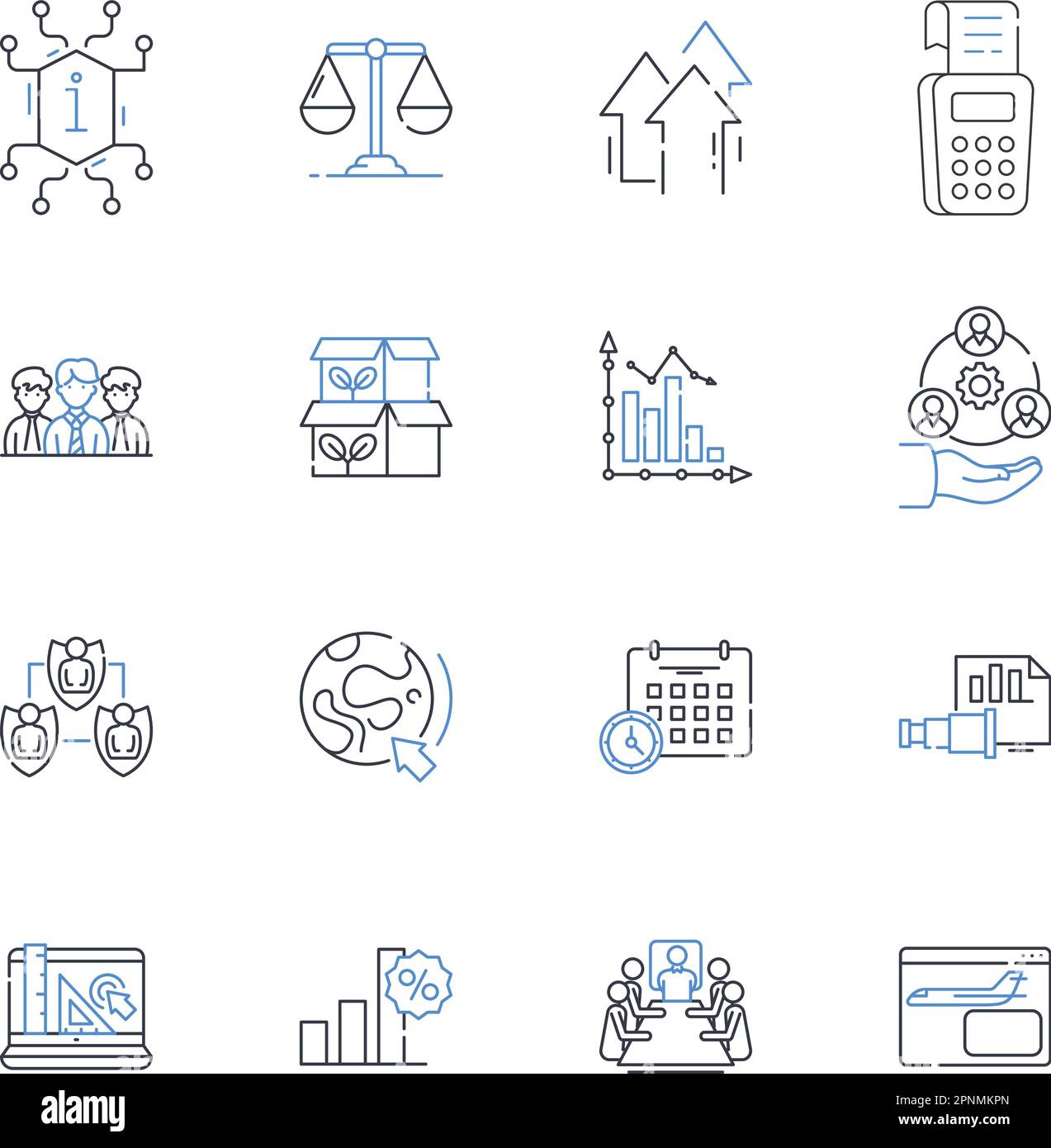 Marketing development line icons collection. Strategy, Analytics, Campaigns, Branding, Segmentation, Innovation, Research vector and linear Stock Vector