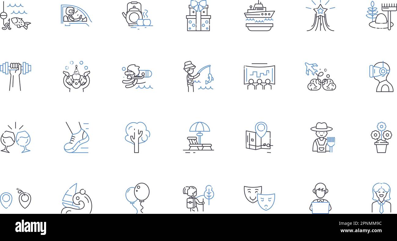 Emotional state line icons collection. Joyful, Anxious, Depressed, Angry, Hopeful, Frustrated, Confused vector and linear illustration. Relieved,Numb Stock Vector