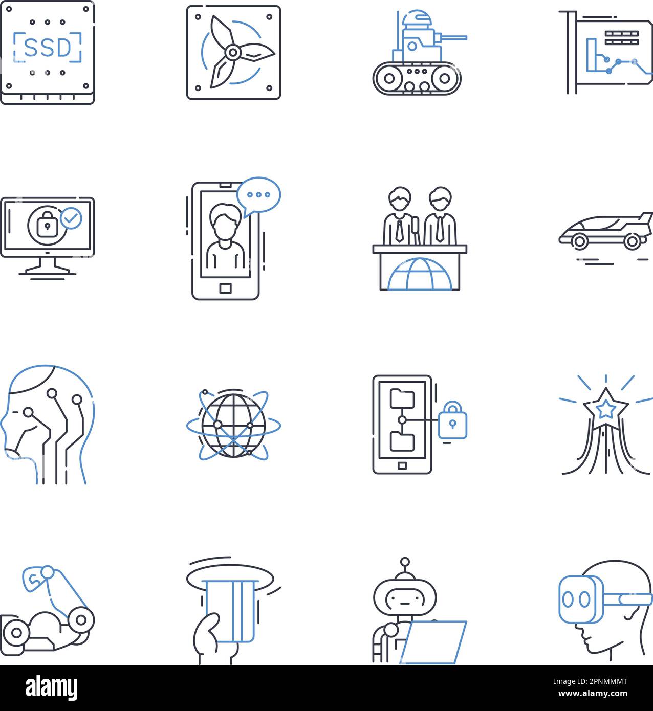 Virtual reality line icons collection. Immersive, Interactive, Experience, Digital, Simulation, Gaming, Fantasy vector and linear illustration Stock Vector