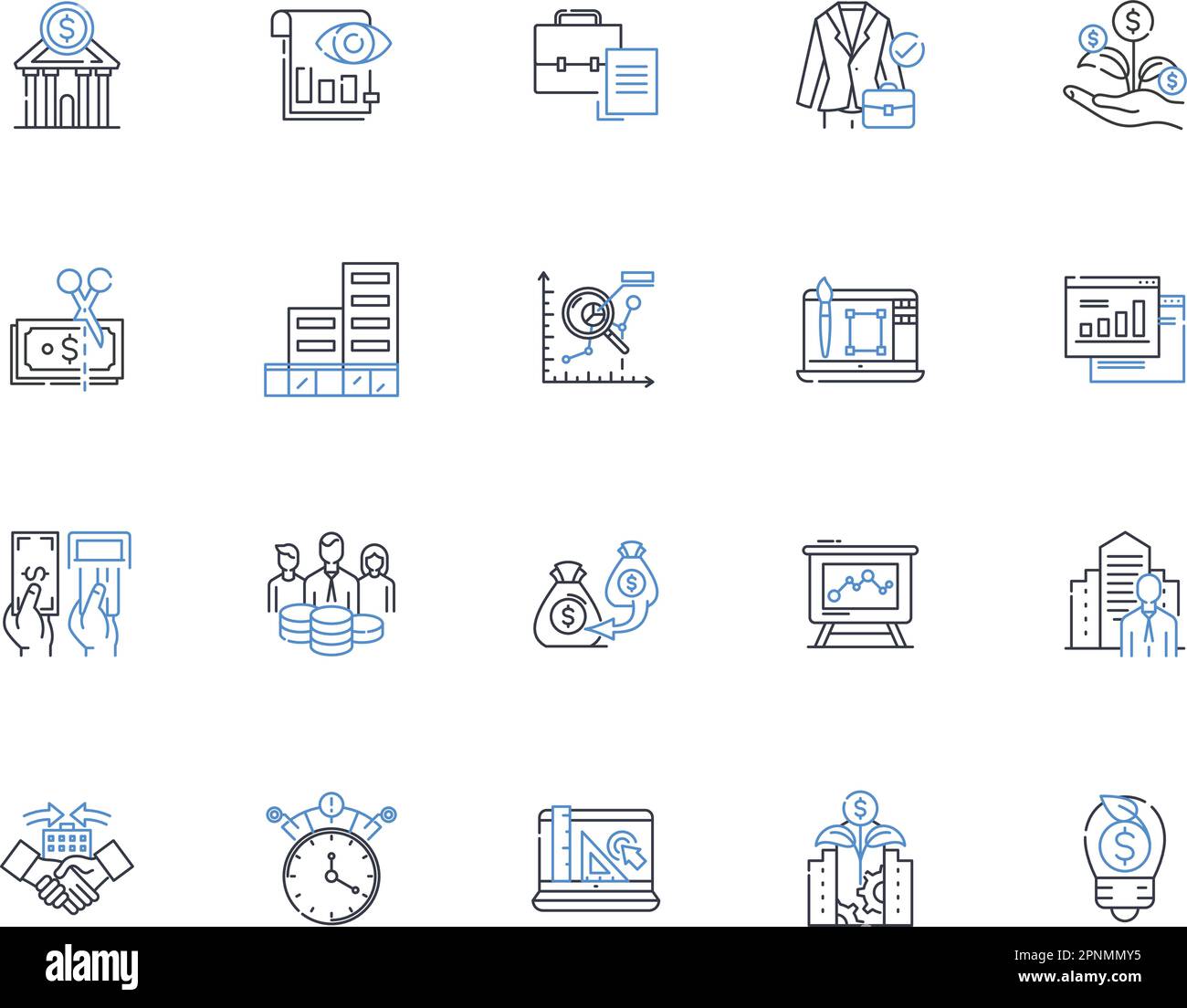 Revenue line icons collection. Profits, Income, Earnings, Yield, Return, Sales, Cashflow vector and linear illustration. Benefit,Dividend,Receipts Stock Vector