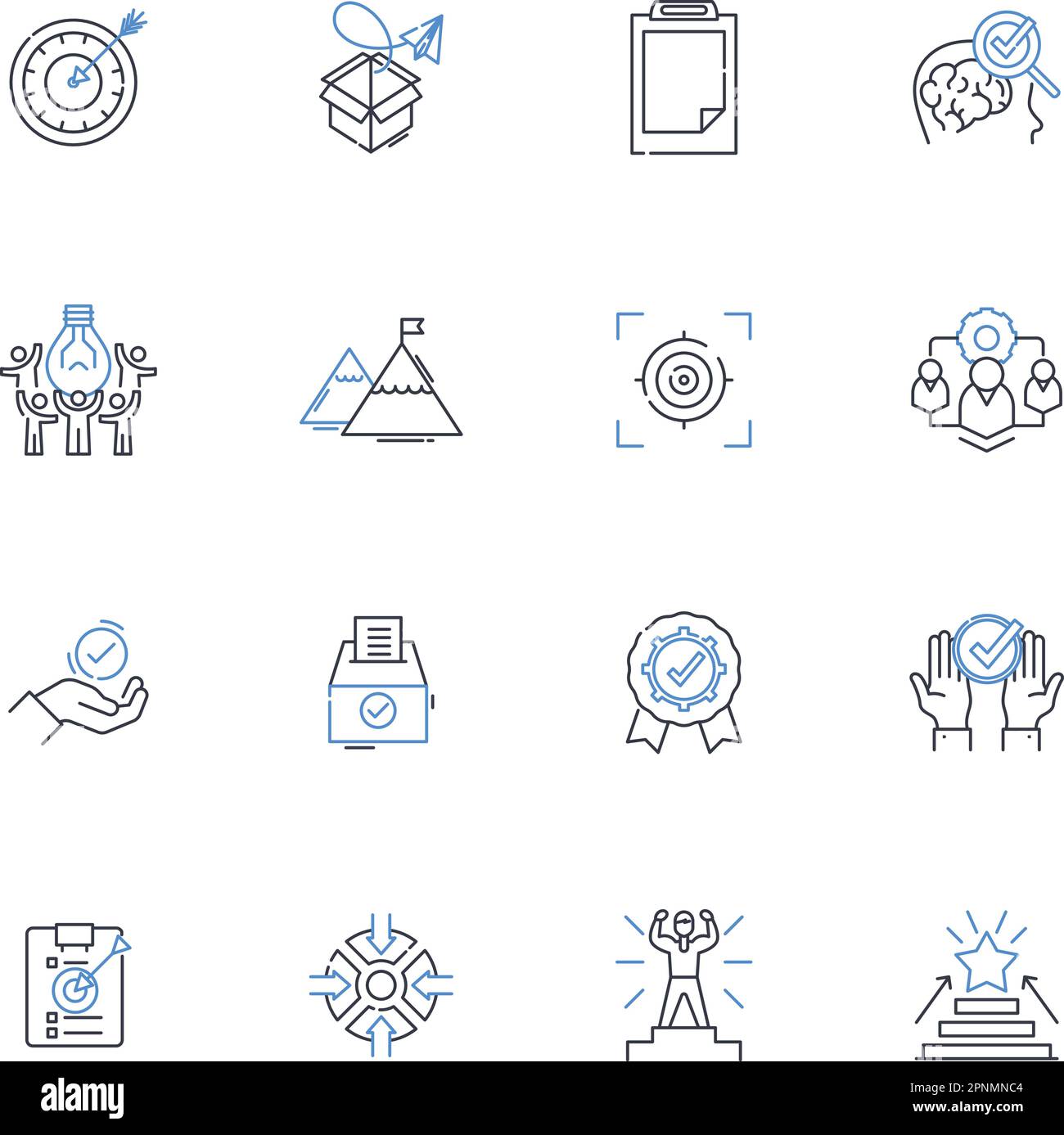 Intentions line icons collection. Desire, Purpose, Ambition, Goal, Plan