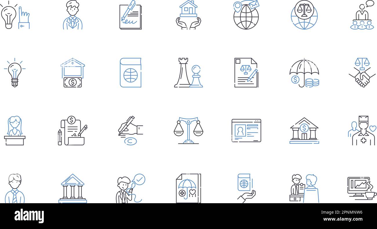 Protected rights line icons collection. Freedom, Equality, Justice