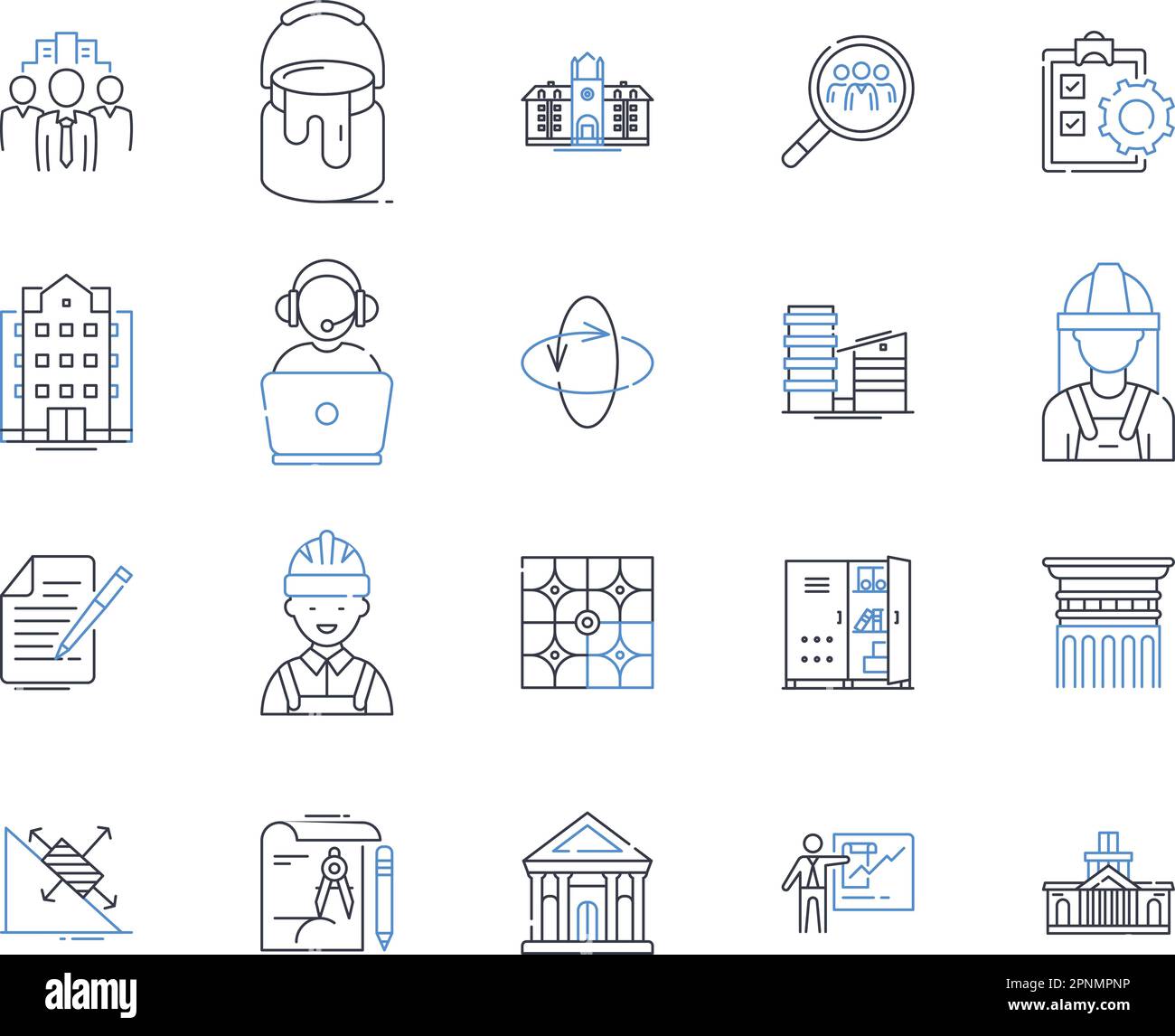 Human resources staffing line icons collection. Recruitment, Talent ...