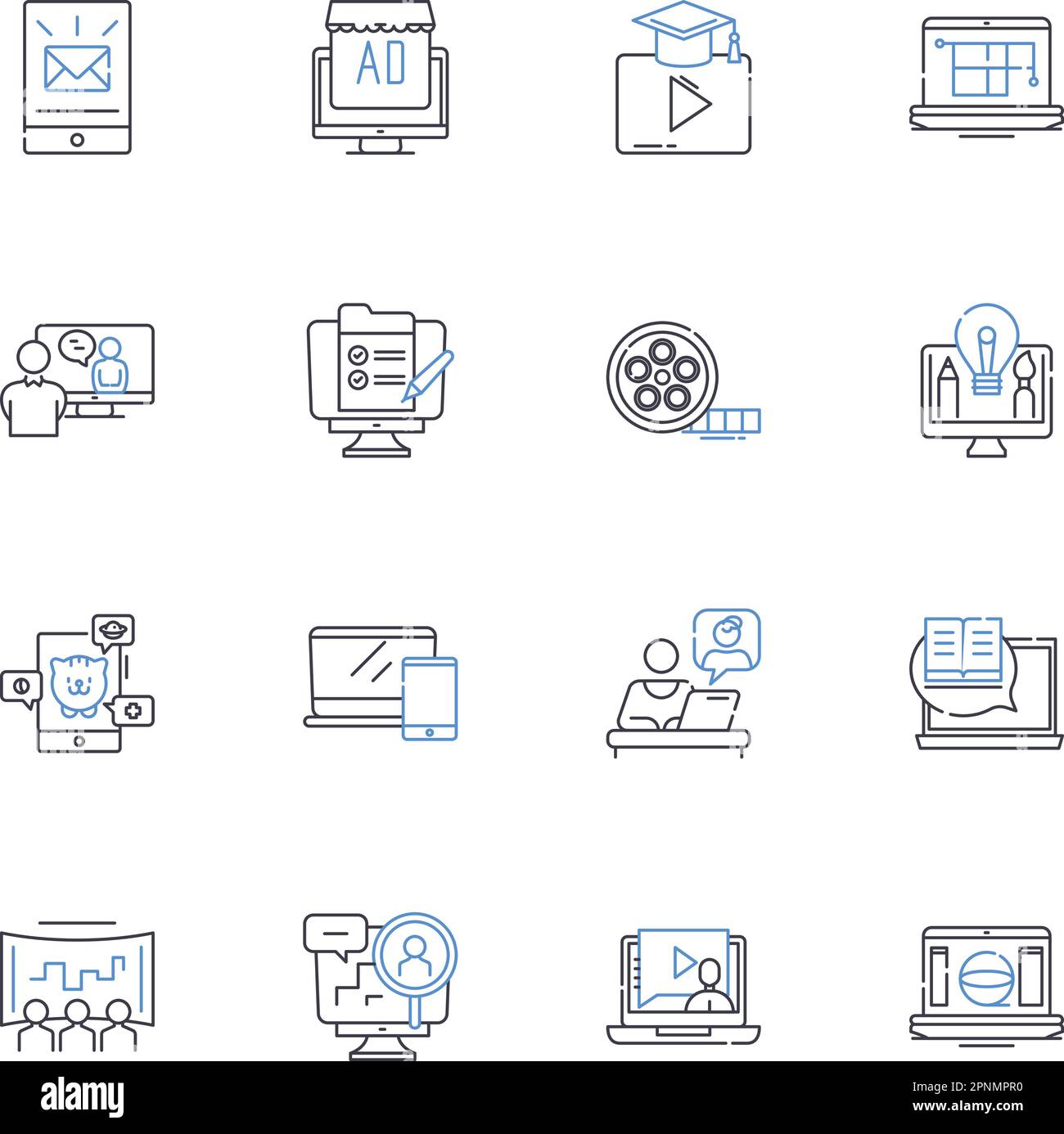 Web design line icons collection. Responsive, Usability, Accessibility ...