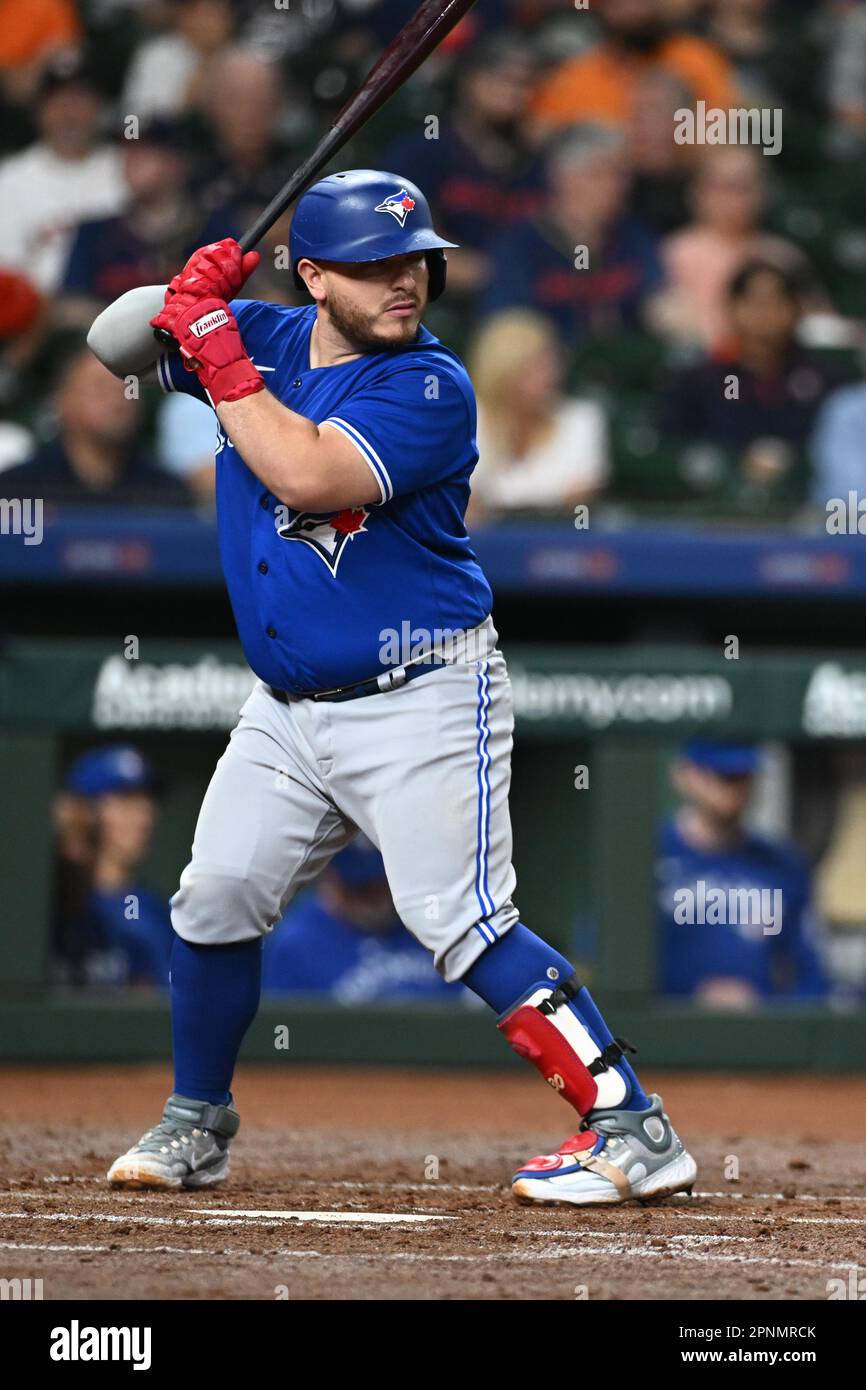 Toronto Blue Jays catcher Alejandro Kirk (30) during the MLB game between the Toronto Blue Jays and the Houston Astros on Tuesday, April 18, 2023 at M Stock Photo