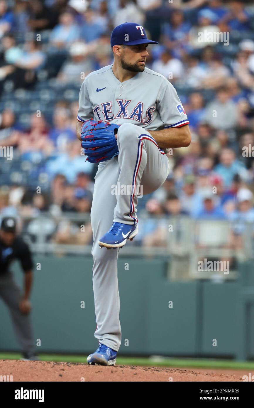 KANSAS CITY, MO - APRIL 18: Texas Rangers starting pitcher Nathan