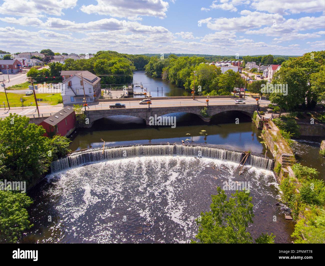 Valley Falls and Board Street bridge over Blackstone River at Valley