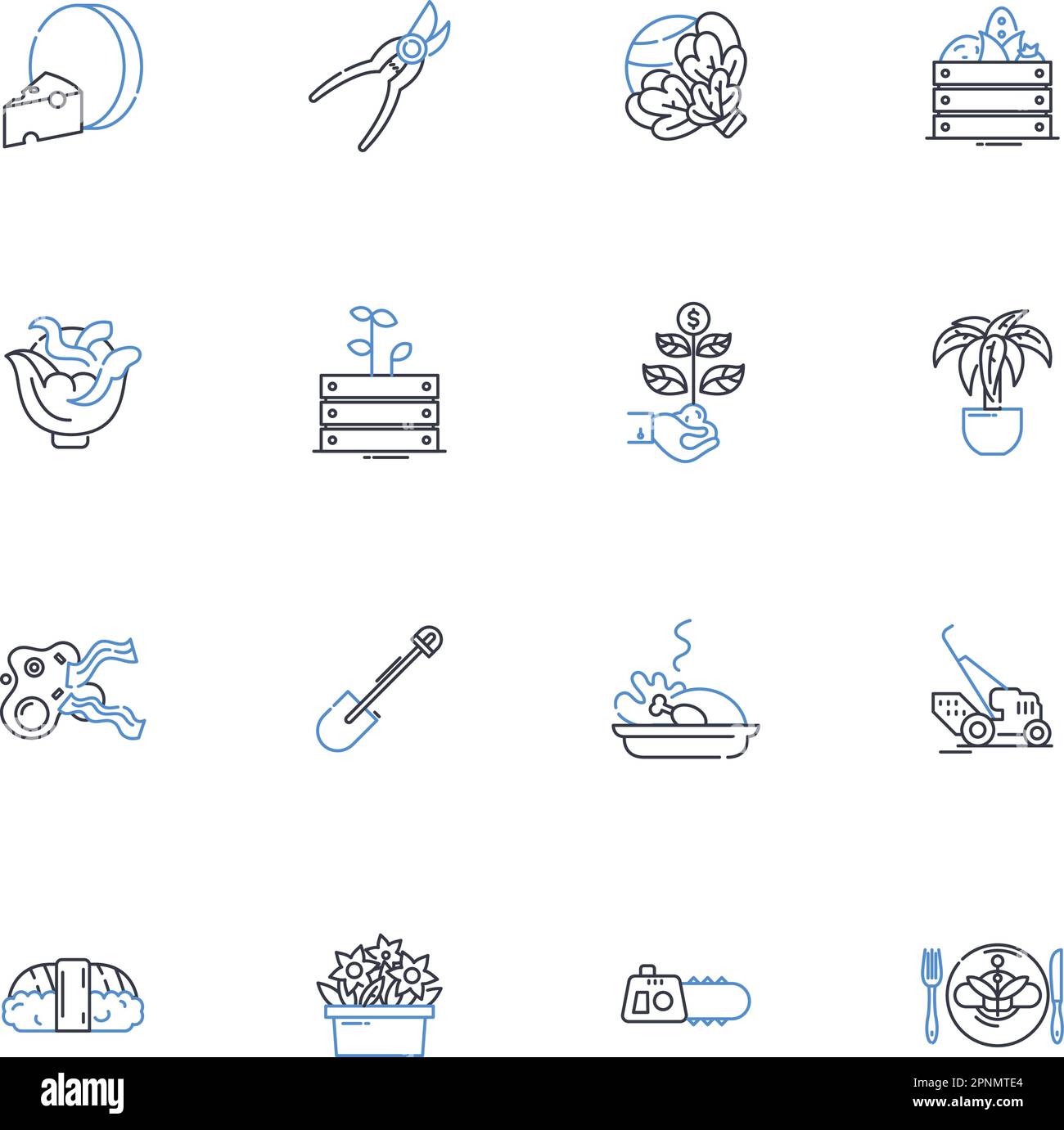 Animal husbandry line icons collection. Livestock, Flock, Breeding