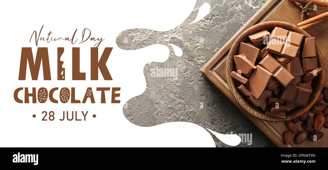 Banner for National Milk Chocolate Day Stock Photo Alamy