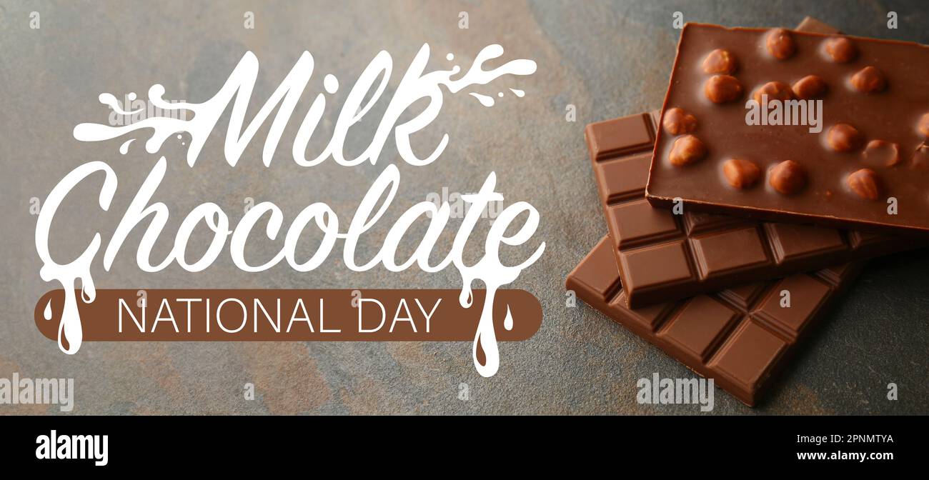 Banner for National Milk Chocolate Day Stock Photo Alamy