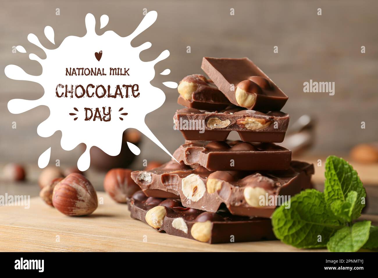 Poster for National Milk Chocolate Day Stock Photo Alamy